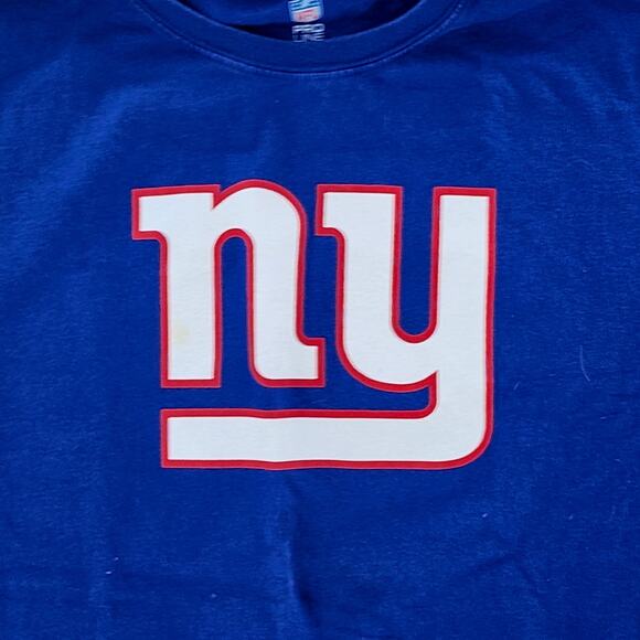 Men’s NY Giants NFL Fanatics Pro Line Logo Football T-Shirt Crowe 79 Blue XXL - Picture 4 of 7